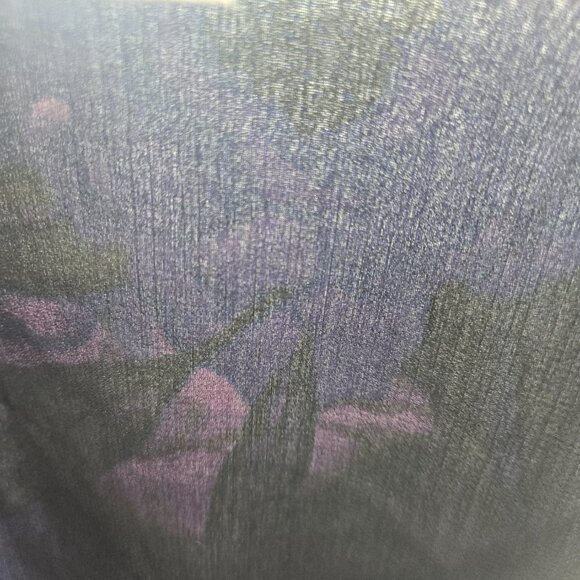 Cupcakes and Cashmere Black Purple Floral V-Neck Long Sleeved Large - Picture 5 of 11